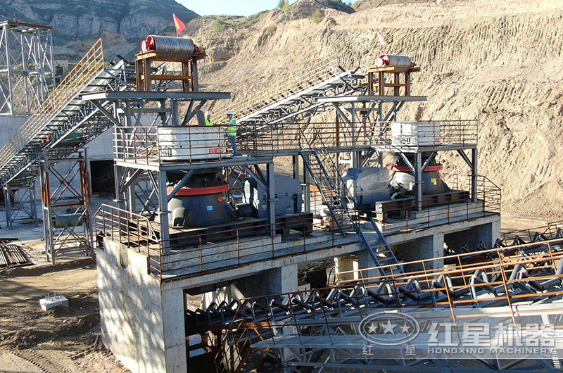 山西河卵石破碎現(xiàn)場