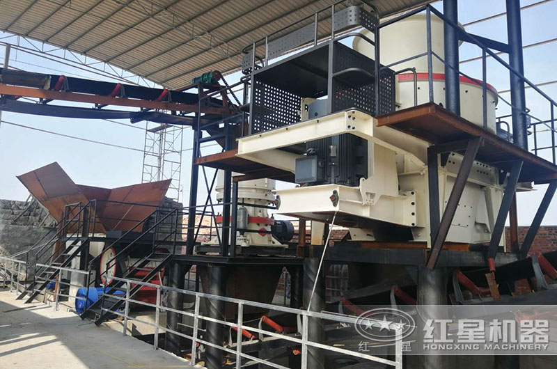 河卵石制砂加工現場 河卵石制砂加工現場